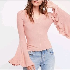 Free people intimately bell sleeve shirt size XS